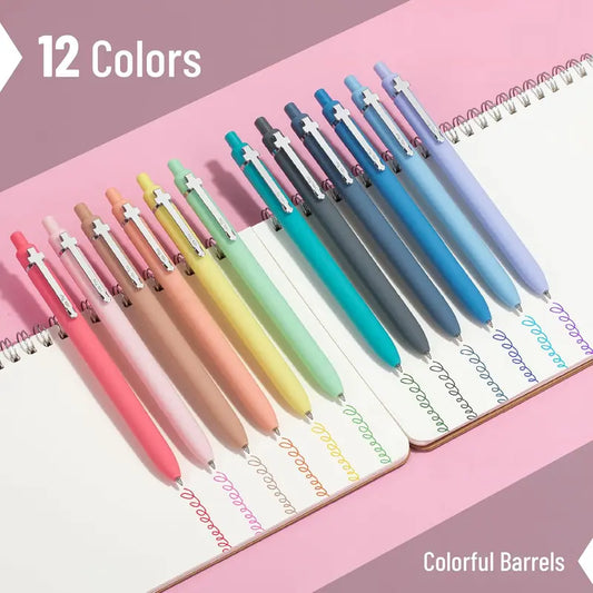 Mr. Pen Retractable Cute Gel Pens Set - 0.7mm, Set of 12, Assorted Color Ink, Pastel Barrels with Silver Cross Clips, for Journaling, College School Supplies, Office Accessories, Left- or Right-Handed Users, 12 Pack
