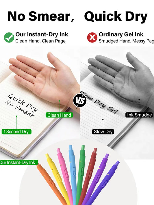 8Pcs Dopamine Hues Fidget Pen Set, 0.5mm Fine Tip Twin-Ball Retractable Gel Pens, Quick-Dry Smooth Write, Rubber Grip Stress-Relief Aesthetic Office Stationery for School techvibes