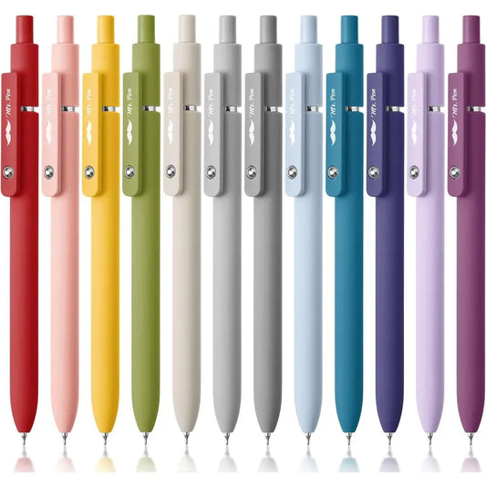Mr. Pen Retractable Gel Pens - 12 Pack with Morandi/Gradient/Vintage Barrels, 0.5mm Fine Point Black Ink Fidget Ball, Pinterest-Inspired Specialty Tool - Office Stationery Supplies, Smooth Writing College Journaling Items, Smooth Writing Pen