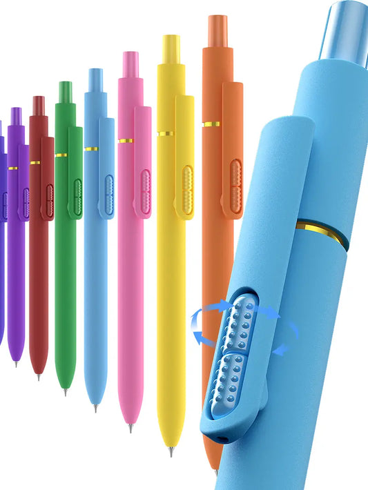 8Pcs Dopamine Hues Fidget Pen Set, 0.5mm Fine Tip Twin-Ball Retractable Gel Pens, Quick-Dry Smooth Write, Rubber Grip Stress-Relief Aesthetic Office Stationery for School techvibes