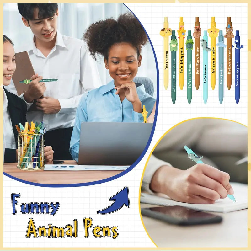 40/100 Pcs Animal Inspirational Ballpoint Pens Employee Appreciation Gift Halloween Non-Candy Treats Classroom Reward Gift Idea Party Goodie Bags Stuffer Bulk Motivational Pens for Students Coworker Team Members School Classroom Office Supplies