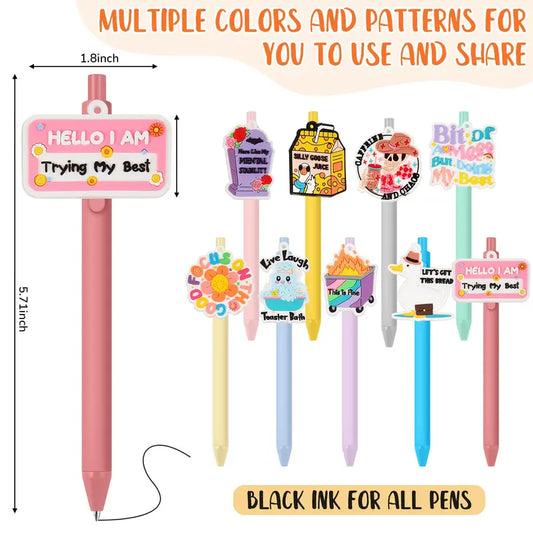 18/36 Pcs Funny Work Pens Humorous Dumpster Fire Ballpoint Pens for Coworker Labor Day Employee Appreciation Gift Emotional Support Gift for Teacher Nurse Creative Stationery Office School Supplies