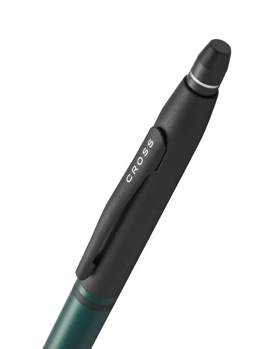 Click™ Ballpoint Pen - Gift Boxed in Cross Box, Tuxedo Satin Metallic Green Body, 2-Tone Look, Bold Black Center Ring, Smooth Click Operation, Everyday Practicality, Modern Design Update, First-of-Its-Kind Office Writing Tool