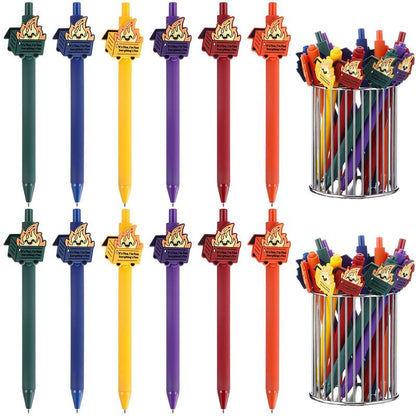 Bulk Dumpster Fire Pens Luminous Ballpoint Pen Employee Appreciation Idea Emotional Support Positive Funny Work Pens for Coworkers Staff Team Members Teachers Nurse School Ofiice Supplies Summer Party Favors