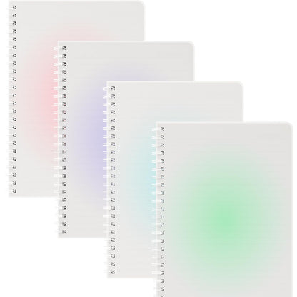 Oucaru A4 Spiral Notebook 4 Pack College Ruled Cute Pastel Notebooks