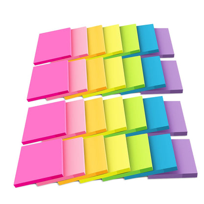 (56 Pads) Sticky Notes Bulk 3x3 in Post Bright Stickies Colorful Memo Pads