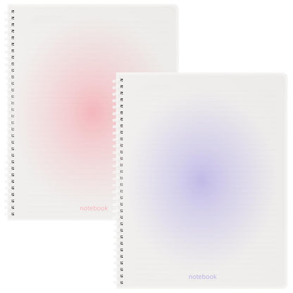 Oucaru A4 Spiral Notebook 4 Pack College Ruled Cute Pastel Notebooks