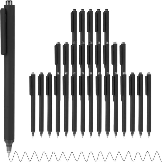 30-Pack Black Ballpoint Pens (1.0mm Medium Point) - Smooth Writing No-Smear Click-Type Bulk Pens