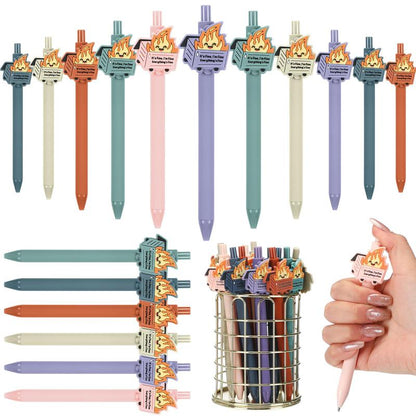 Bulk Dumpster Fire Pens Luminous Ballpoint Pen Employee Appreciation Idea Emotional Support Positive Funny Work Pens for Coworkers Staff Team Members Teachers Nurse School Ofiice Supplies Summer Party Favors