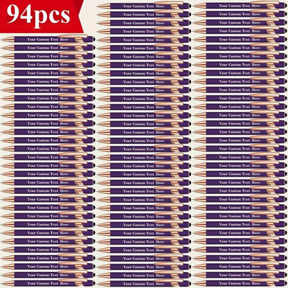 94-Pack Personalized Engraved Metal Body Retractable Ballpoint Pens - 0.5mm Fine Smooth Black Ink, Assortment Kit with Refills, Bulk Office Stationery, Pens for Work, Back to School Haul, Graduation Office Giveaways