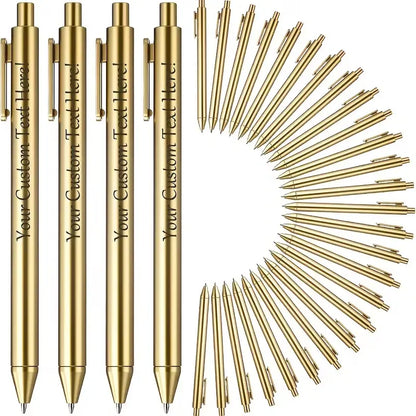 Retractable Ballpoint Pens, Gold Tone Click Design, Slim Barrel with Pocket Clip for Office, School, Writing, Journaling and Daily Use