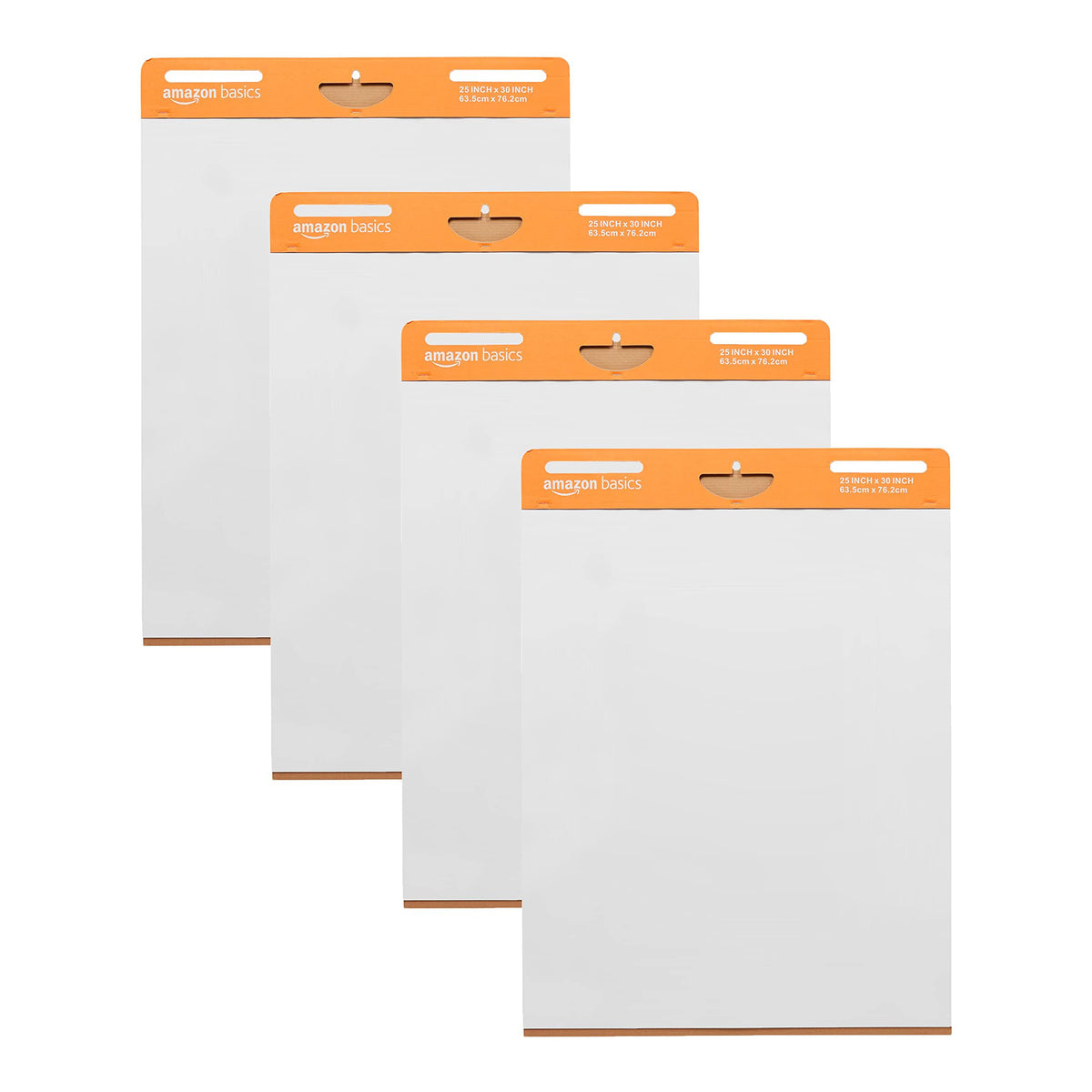 Amazon Basics Sticky Easel Pads for Presentations, Brainstorming, Classroom Use, Bleed-Resistant, Easy to Hang, 25 x 30 in, White, 2-Pack