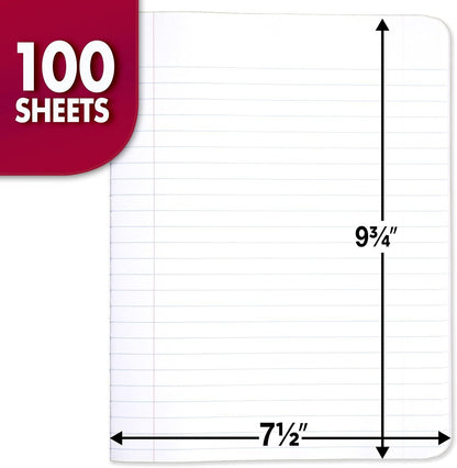 Mead Composition Notebook, Wide Ruled Paper, 7-1/2" x 9-3/4", 100 Sheets, Blue Marble (09918AY7)