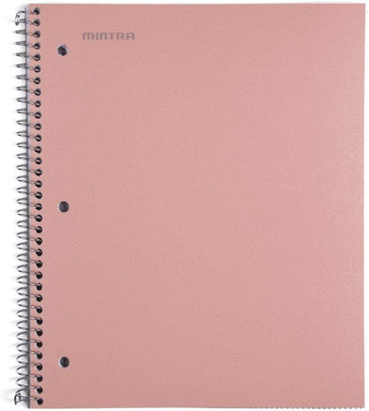 Mintra Office Durable Spiral Notebooks, 1 Subject, (Salmon, Sage Green, Lavender, Wide Ruled 3pk) - 100 Sheets, Poly Pocket, Moisture Resistant Cover, School, Office, Professional