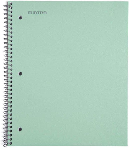 Mintra Office Durable Spiral Notebooks, 1 Subject, (Salmon, Sage Green, Lavender, Wide Ruled 3pk) - 100 Sheets, Poly Pocket, Moisture Resistant Cover, School, Office, Professional