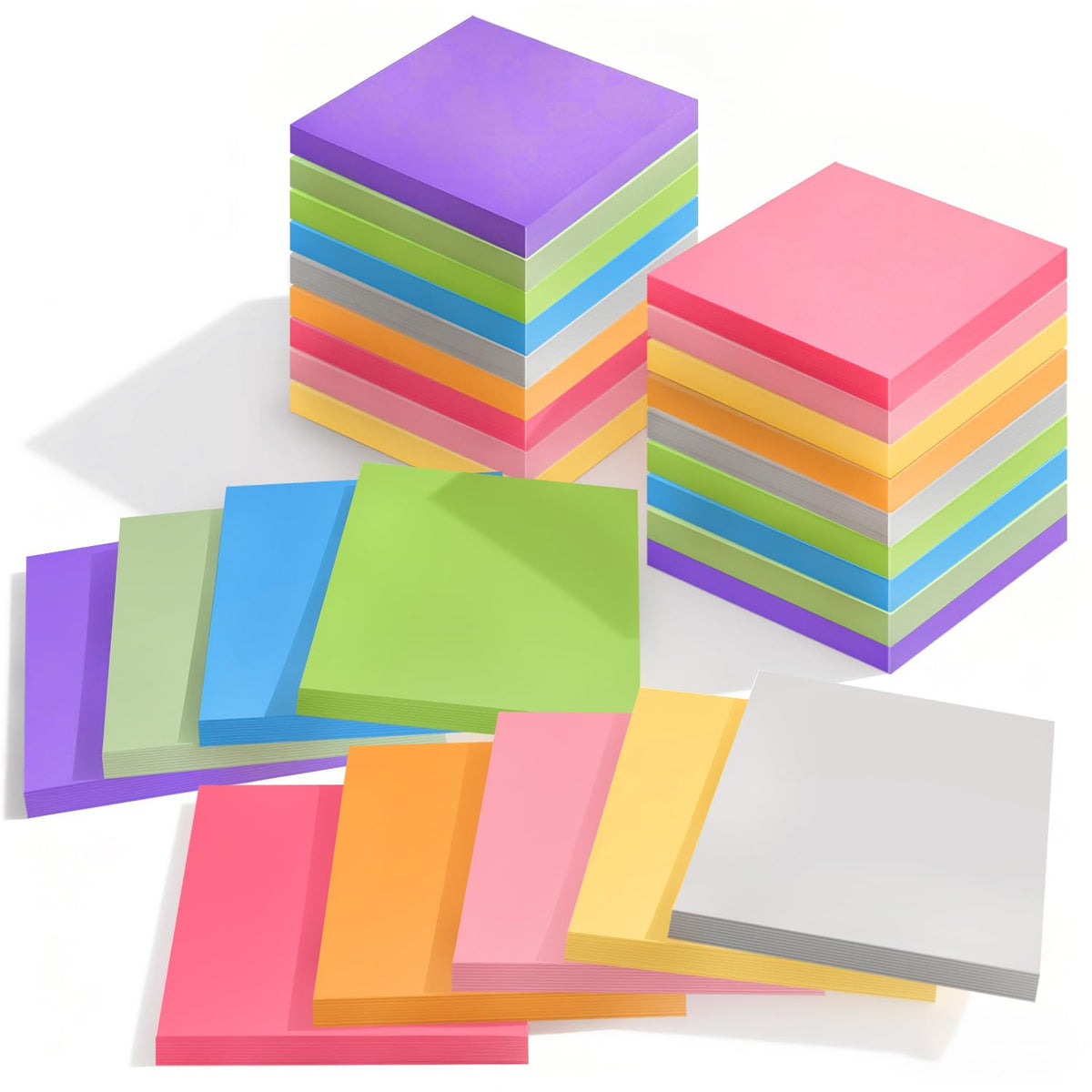 16 Pack of 3x3 Inch Sticky Notes Self-Stick Memo Pads - 960 Sheets in Total! Great for Home, Office & School