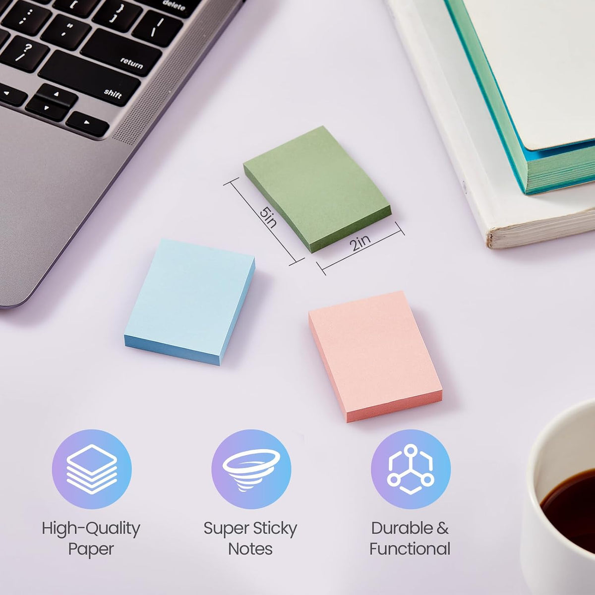 (40 Pads) Sticky Notes 1.5x2 in, 16 Colors Post Self Stick Pad Its, Clean Removal Colorful Mini Pads Bulk for Office, Home, School,Teachers, Meeting, Notebooks
