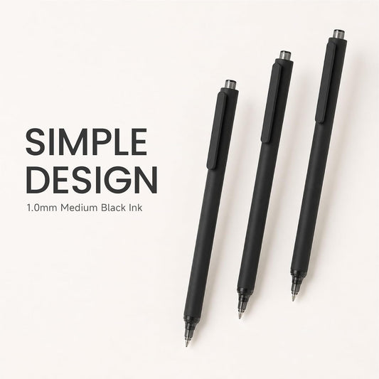 WY WENYUAN Pens Bulk, 30-Pack Black Ballpoint Pens (1.0mm Medium Point) - Smooth Writing No-Smear Click-Type Bulk Pens for School,Corporate,Journals