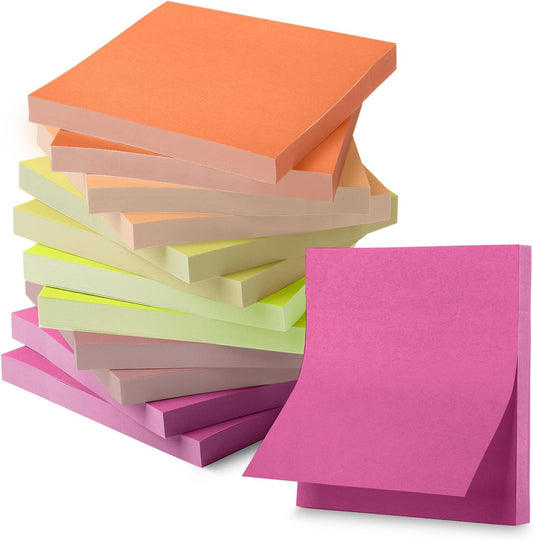 Mr. Pen- Sticky Notes, 3"x3", 12 Pads, 600 Sheets, Assorted Colors