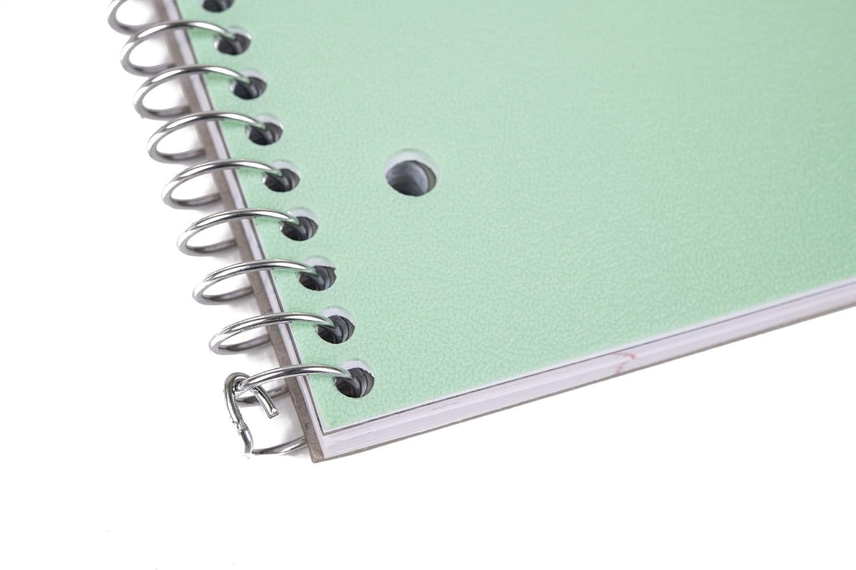 Mintra Office Durable Spiral Notebooks, 1 Subject, (Salmon, Sage Green, Lavender, Wide Ruled 3pk) - 100 Sheets, Poly Pocket, Moisture Resistant Cover, School, Office, Professional