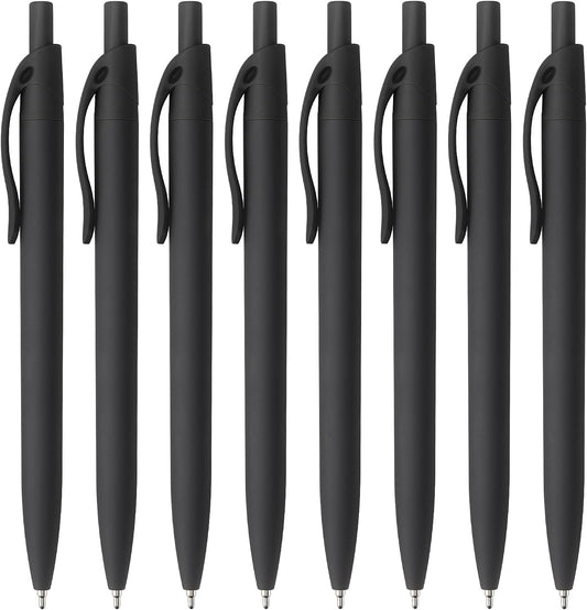 Bribobo 8 Pack Ballpoint Pens No Bleed Black Click Pens, 1.0 MM Black Ink