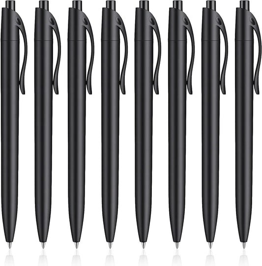 8 Pcs Ballpoint Pens,No Bleed Black Click Pens, 1.0 MM Black Ink