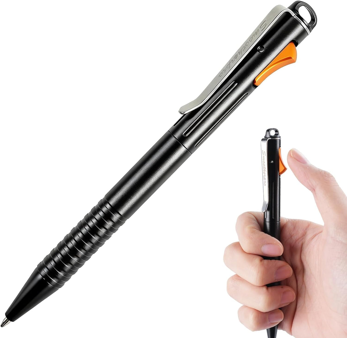 SMOOTHERPRO Click Fidget Aluminium Pen Compatible with Parker Refills，Black