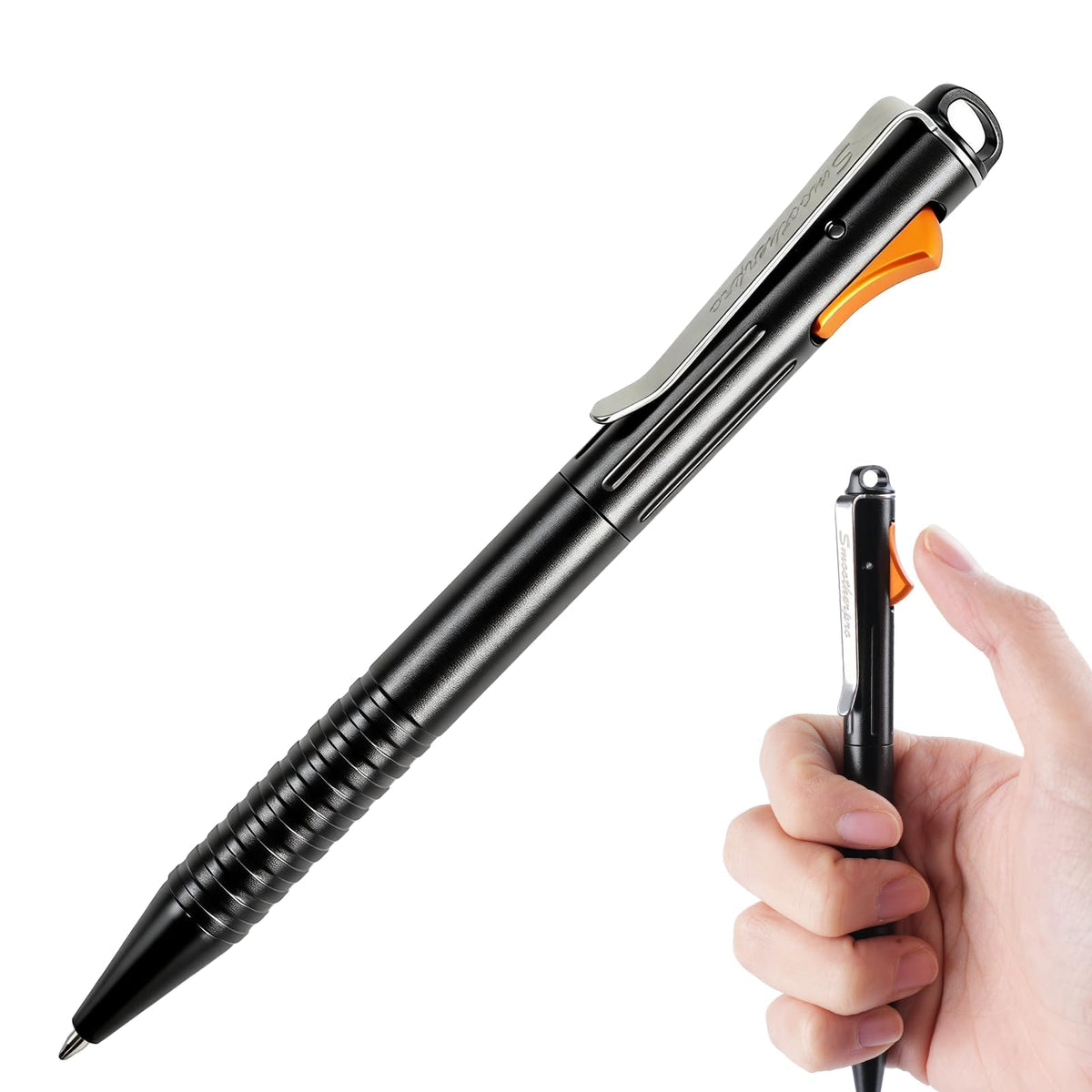 SMOOTHERPRO Click Fidget Aluminium Pen Compatible with Parker Refills，Black