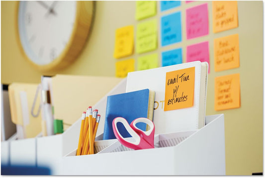 Post-it Super Sticky Notes, 3 x 3 in., Neon Fizz, 24 Pads