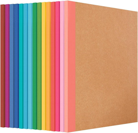 Yaridar (15-Pack) Composition Notebooks - 8.5" x 11" Kraft Cover Lined Journaling Notebooks, 30 Sheets/Pack, 15 Colors for Home/School/Office Supplies
