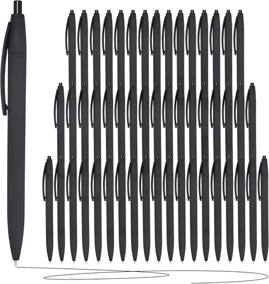 50 Pack Black Ink Ballpoint Pens - Pens Bulk 1.0mm Medium Point Smooth Writing No Bleed, Click Pens OfficeSchool Supplies for Teachers, Students,Nursing, Restaurant Servers