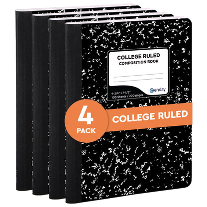 Enday Marble Composition Notebook Wide Ruled (2 Pack) 100 Sheets