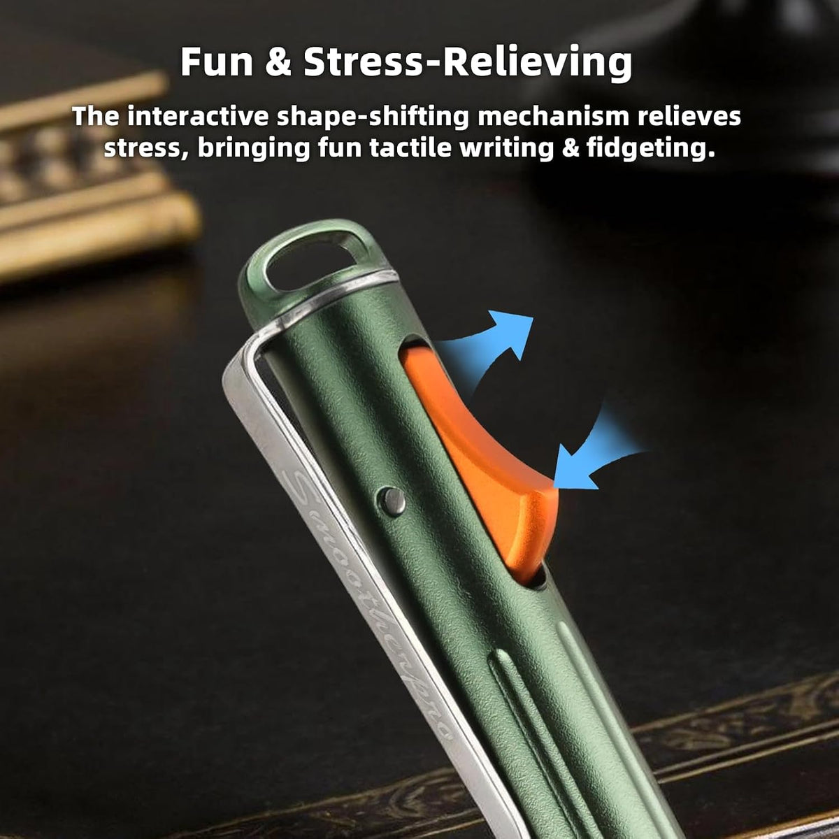 SMOOTHERPRO Click Fidget Aluminium Pen Compatible with Parker Refills，Black