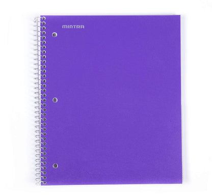 Mintra Office Durable Spiral Notebooks, 1 Subject, (Salmon, Sage Green, Lavender, Wide Ruled 3pk) - 100 Sheets, Poly Pocket, Moisture Resistant Cover, School, Office, Professional