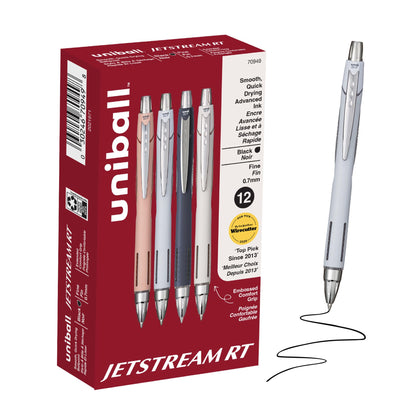 uniball™ Jetstream RT Ballpoint Pens, Black Ink, 0.7mm Fine Point, 3 Count