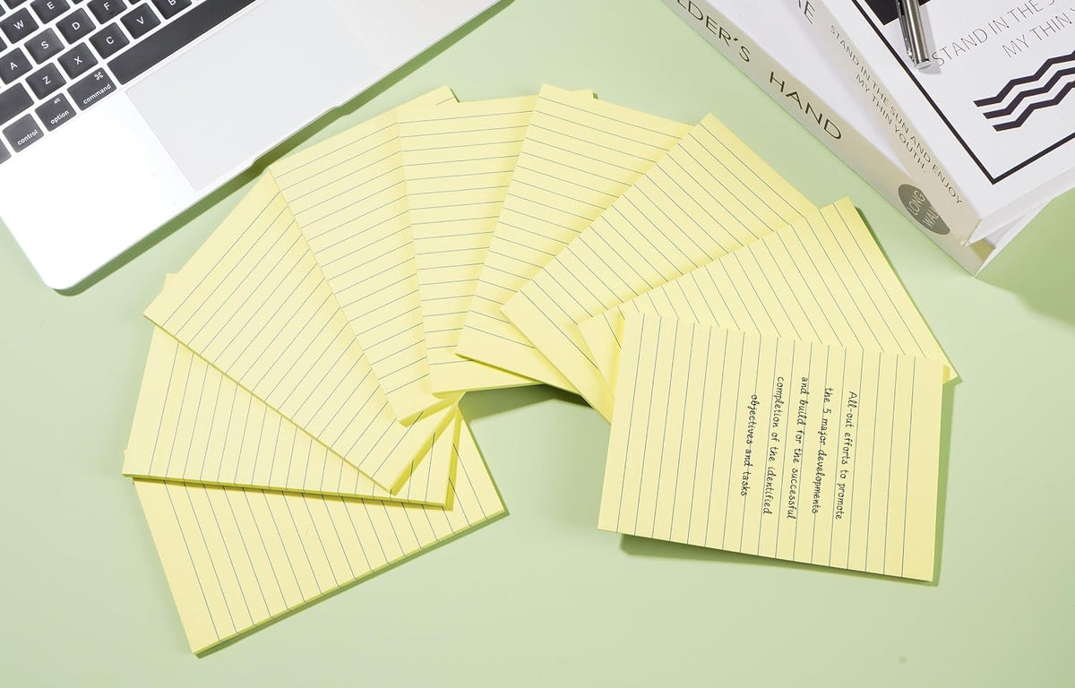 9 Pads Lined Sticky Notes 4x6 inch Post, Yellow, Clean Removal, Self-Stick Pads, Large Sticky Notes Easily Used for Home, Office, School, 40 Sheets/Pad