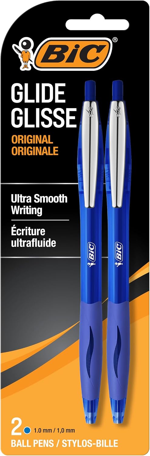 BIC Ball Pen, Medium Point, 0.7mm, Blue, 2ct