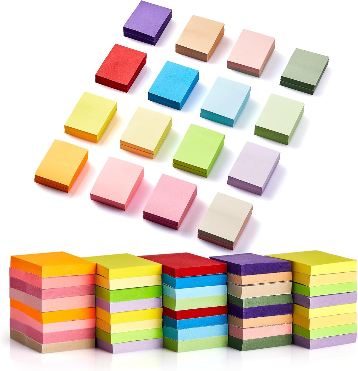(40 Pads) Sticky Notes 1.5x2 in, 16 Colors Post Self Stick Pad Its, Clean Removal Colorful Mini Pads Bulk for Office, Home, School,Teachers, Meeting, Notebooks