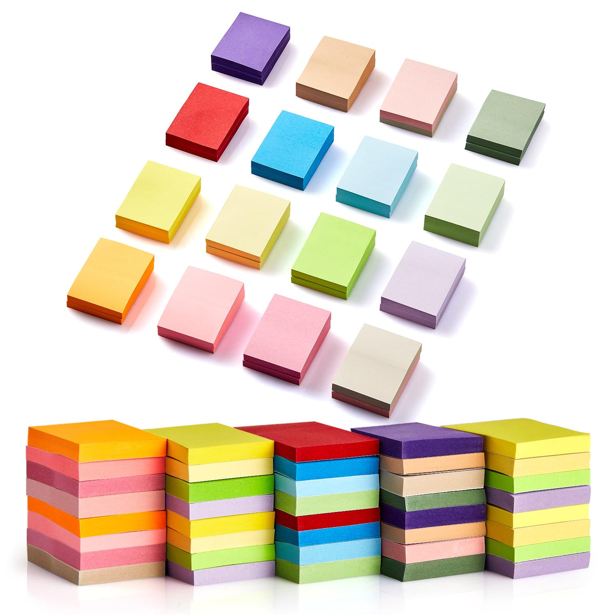 (40 Pads) Sticky Notes 1.5x2 in, 16 Colors Post Self Stick Pad Its, Clean Removal Colorful Mini Pads Bulk for Office, Home, School,Teachers, Meeting, Notebooks