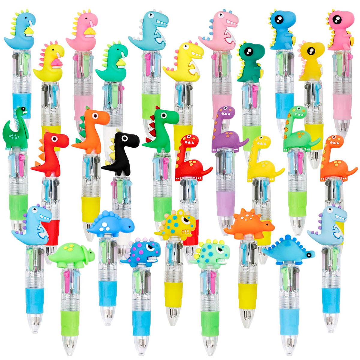 CZWZ 24Pcs Mini Multicolor Pens in One 4-in-1 Cute Pens Bulk for Kids, Fun Kawaii Ballpoint Pens for Birthdays and Children's Party Favors Gifts Teacher School Supplies