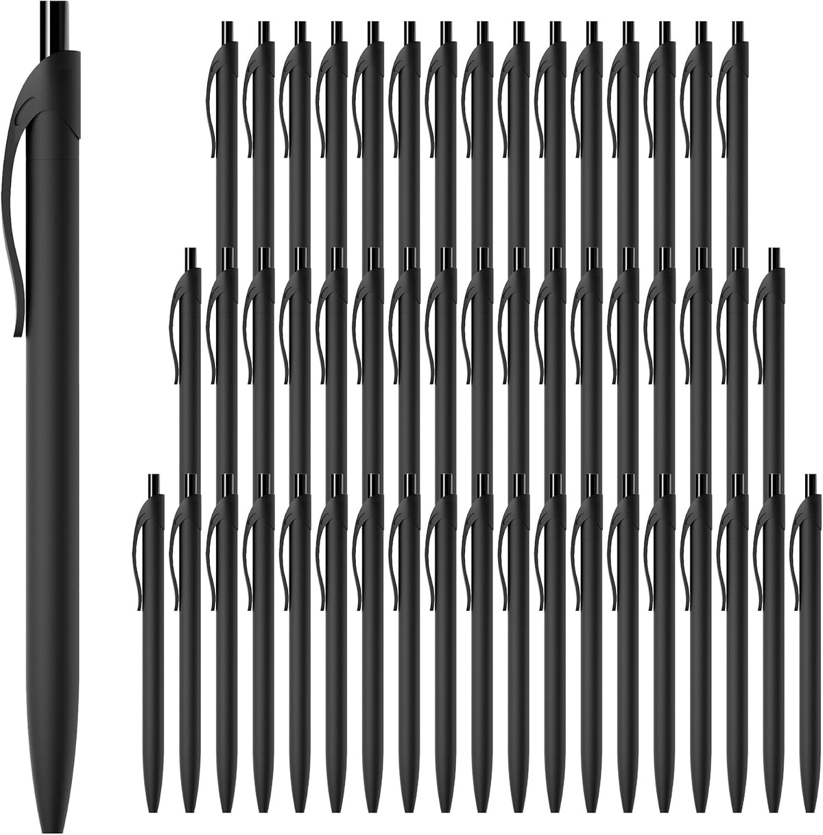 deegtran Pens Bulk, 50 Pack No Bleed Black Ink Click Pens, Wholesale Retractable Ballpoint Pens, Pen Medium Point, Smooth Writing, 1.0MM