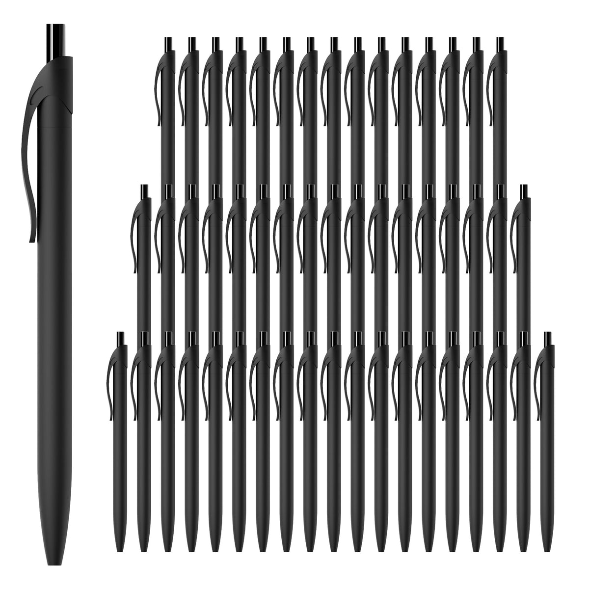 deegtran Pens Bulk, 50 Pack No Bleed Black Ink Click Pens, Wholesale Retractable Ballpoint Pens, Pen Medium Point, Smooth Writing, 1.0MM
