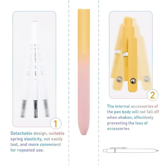 5pcs 0.7mm Retractable Rainbow Clip Colorful Gel Pens & Refills Set - Press-Type, Quick Dry Ink, Gradient Body, Minimalist Clip, Gift Box, School Supplies, Office Stationery for Students, Adults (Thanksgiving, Family, Colleagues Gifting)