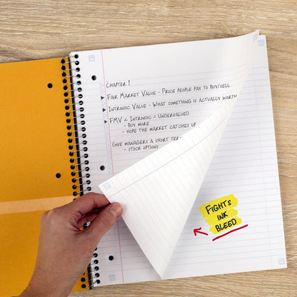 Five Star Spiral Notebook + Study App, 5 Subject, College Ruled Paper, 8-1/2" x 11", 200 Sheets, Fights Ink Bleed, Water Resistant Cover, Black (72081)