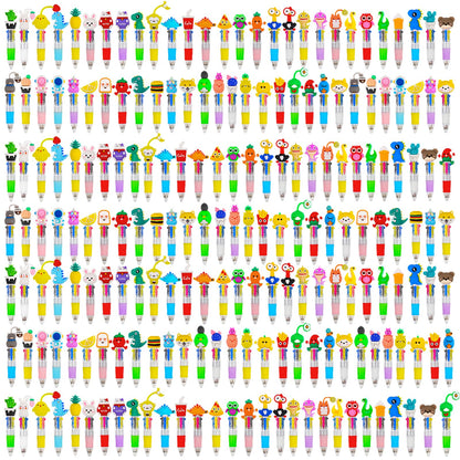 CZWZ 24Pcs Mini Multicolor Pens in One 4-in-1 Cute Pens Bulk for Kids, Fun Kawaii Ballpoint Pens for Birthdays and Children's Party Favors Gifts Teacher School Supplies