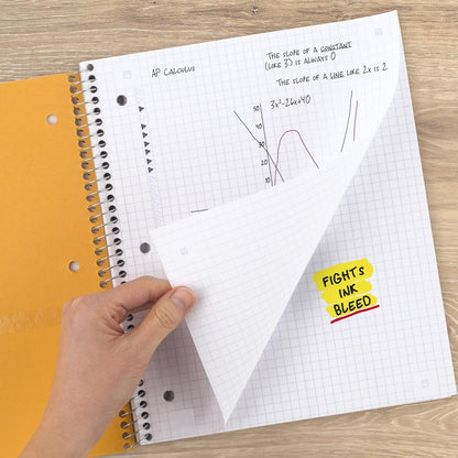 Five Star Spiral Notebook + Study App, 1 Subject, Graph Ruled Paper, 8.5" x 11", 100 Sheets, Assorted Colors, 6 Pack (73549)