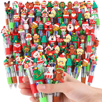 CZWZ 24Pcs Mini Multicolor Pens in One 4-in-1 Cute Pens Bulk for Kids, Fun Kawaii Ballpoint Pens for Birthdays and Children's Party Favors Gifts Teacher School Supplies
