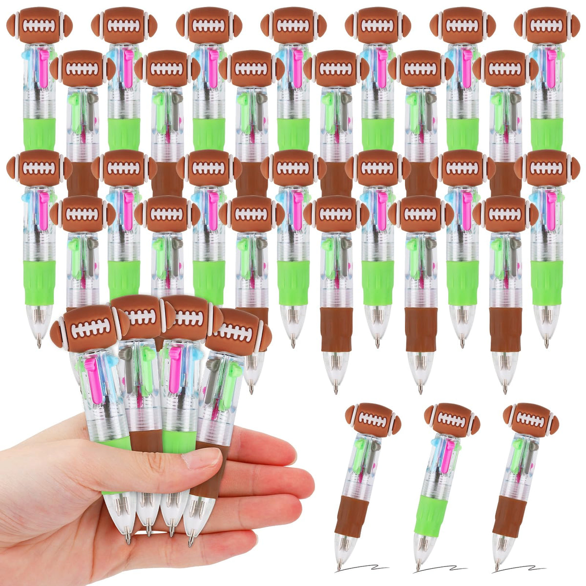 CZWZ 24Pcs Mini Multicolor Pens in One 4-in-1 Cute Pens Bulk for Kids, Fun Kawaii Ballpoint Pens for Birthdays and Children's Party Favors Gifts Teacher School Supplies