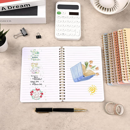 EHME EHME EHME 6 PCS Small Spiral Notebook 5x7, Cute Aesthetic Spiral Journal Note book for Women & Men, Spiral Bound Journals for Work School Note Taking Business, Journals for Writing 50 Sheets