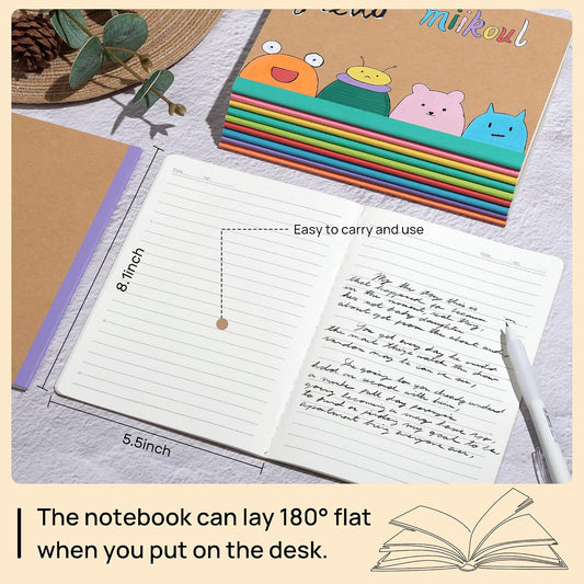 32 Pack Kraft Lined Notebook A5 Composition Notebook Bulk for School Office